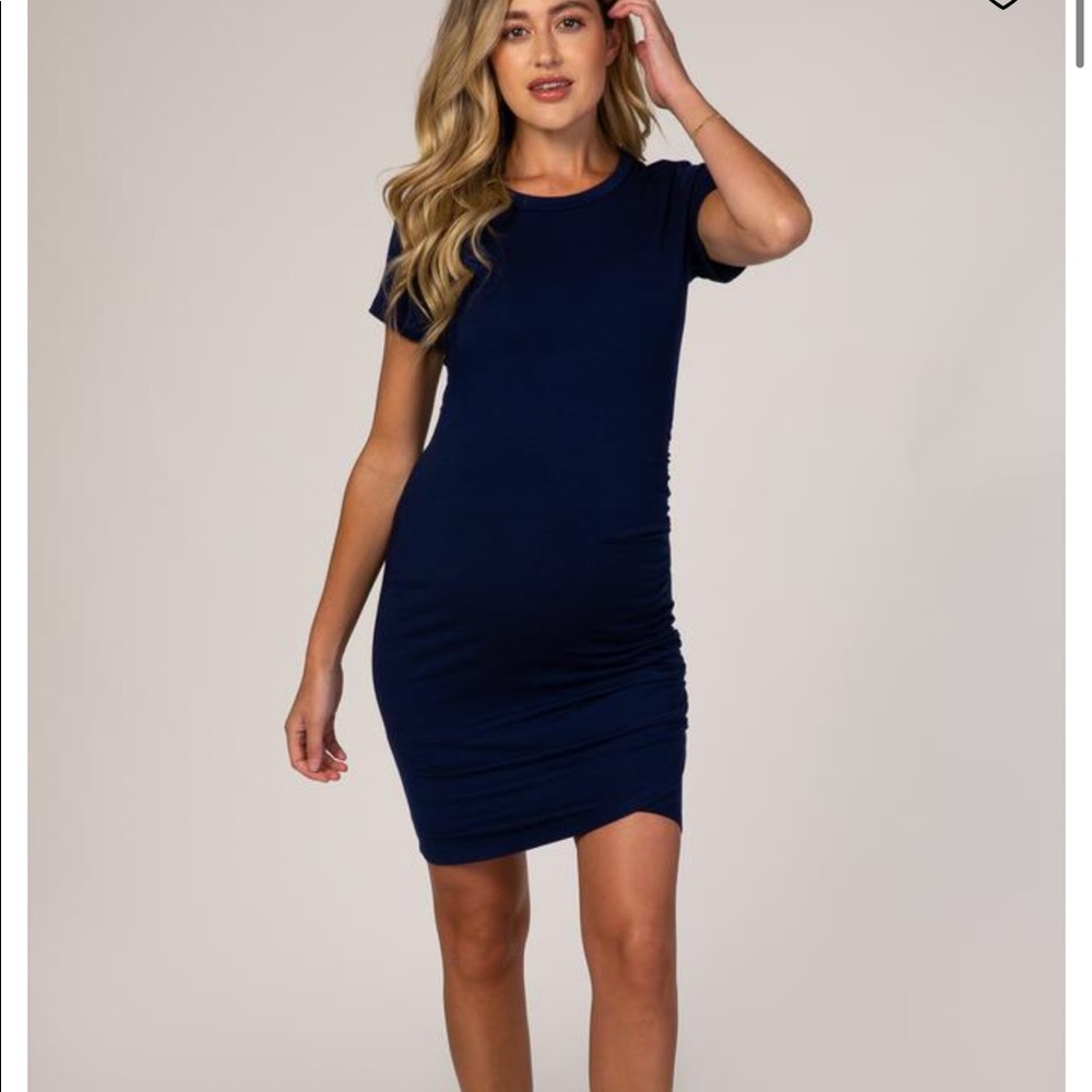 Navy Wrap Maternity Dress PinkBlush Maternity Sz L